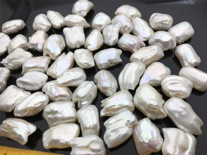 AAA 16-19x19-24mm baroque pearl,1pcs, white color,Genuine Fresh Water Pearl,keshi pearl,baroque pearl,Leather Cord,Wholesale Pearls,ZS-22-24