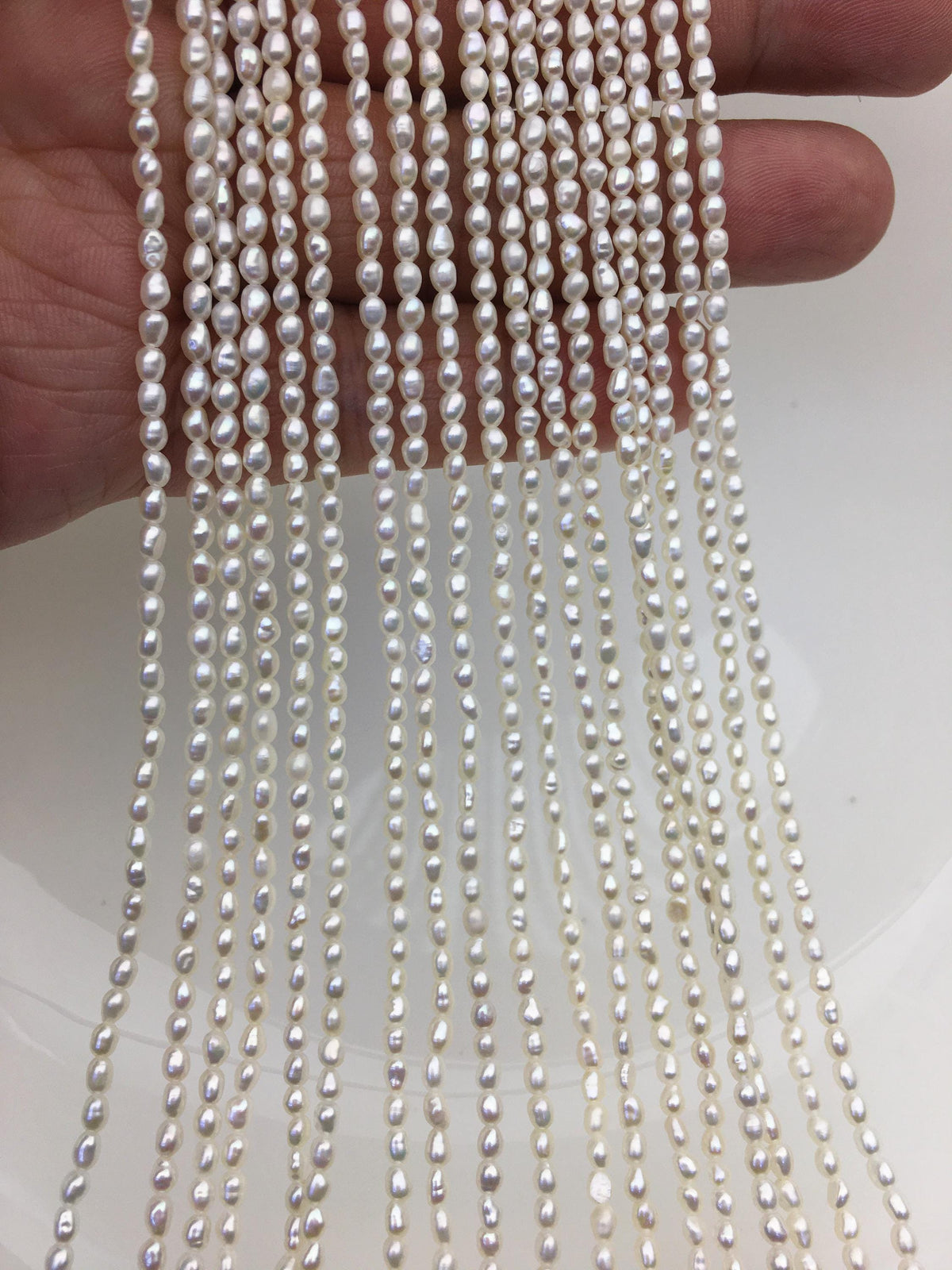 AA+ 2.5-2.8*3-4mm white rice pearls,oval loose pearl beads,diy pearl,genuine pearl,Cultured pearl,diy pearl beads,LR2-2A-1
