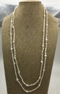 60'' 5-8mm white nugget freshwater pearl Necklace,white Pearl necklace,Wedding Necklace,NPN1-124
