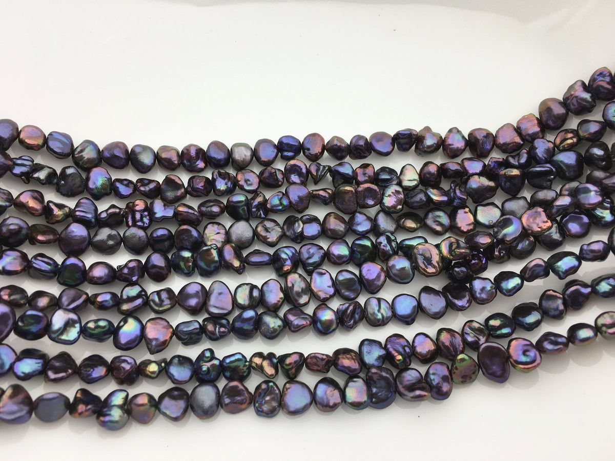 AAA 6-7mm black Keshi Freshwater Pearls,baroque pearl,keshi pearl strands,ZS-130-7