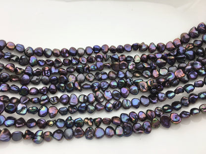 AAA 6-7mm black Keshi Freshwater Pearls,baroque pearl,keshi pearl strands,ZS-130-7