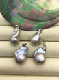 3pcs AAA/AA+ 12-17mm Gray rainbow baroque pearl pendant necklace,S925 Sterling silver pendant,NC1-041-10