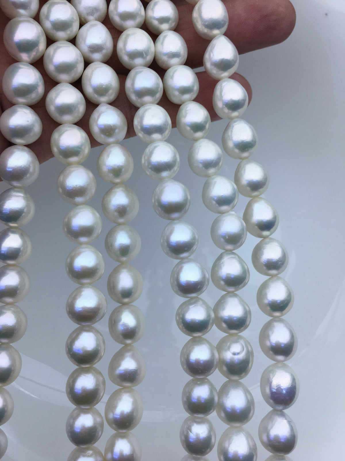 AAA 9-11mm white near round freshwater pearls,large hole,Birthday,Graduation, mother day pearl gift,RP10-T2