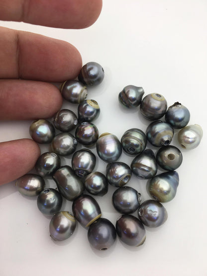 30pcs 9-11mm mix color drop Tahitian Sea Pearl,2.2mm large hole, TH-temp-026