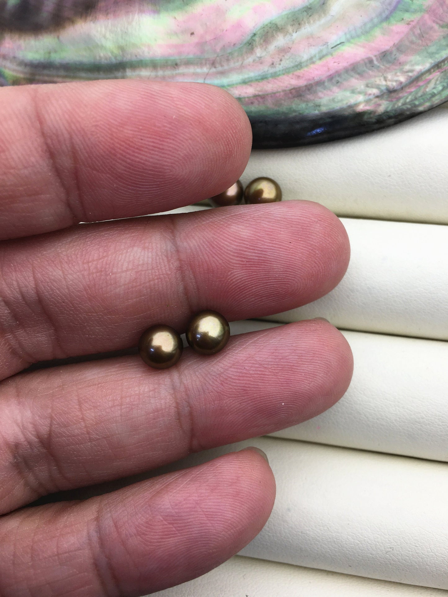 1 pair AAA 6-7mm Brown Stud Earrings,Sterling Silver,Wedding,classic pearl studs,SE1-T22