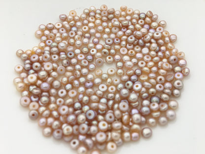 20pcs AAA 3-3.5mm Purple Seed Button freshwater Pearls,half drilled,BTN3-4A-8-3