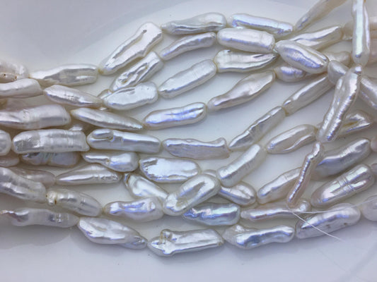 AA+ 9-12mm white Thick Keshi Biwa Pearl Necklace,ZS-200-120-8