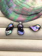 2pcs AAA 12-15mm blackblue rainbow baroque pearl pendant necklace,S925 Sterling silver pendant,NC1-041-22