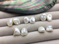 AAA 8-9mm White keshi pearls Pair,for make dangle earrings,baroque pearl,loose pearl beads, top half hole, very high luster,ZS-127-39
