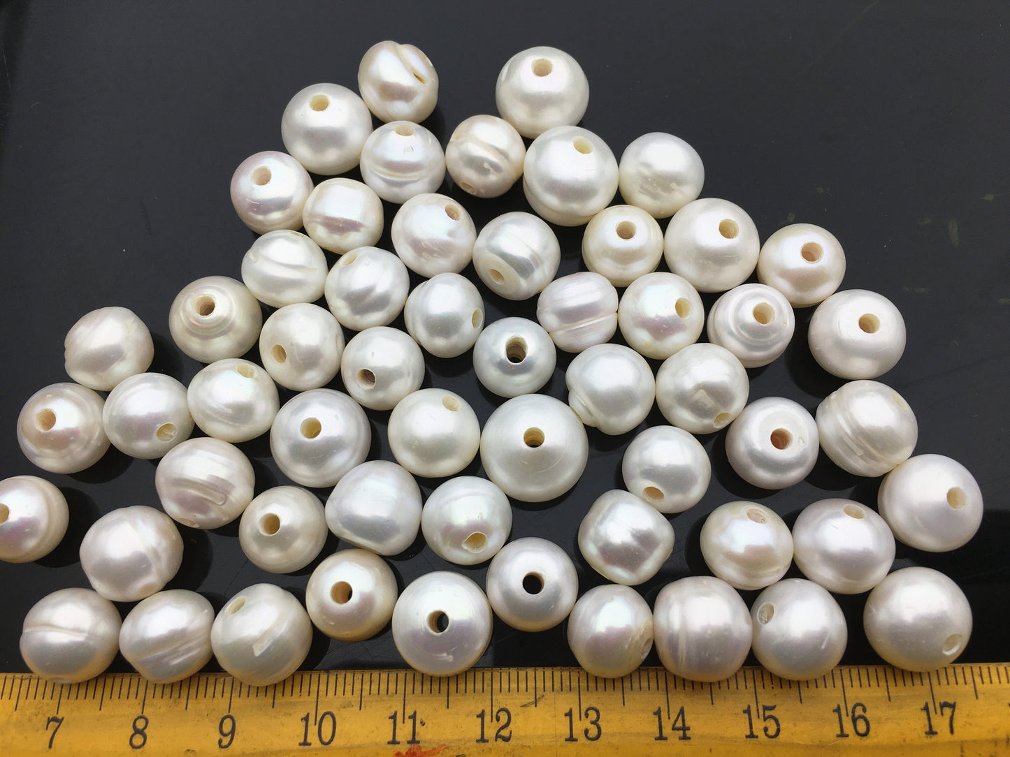 20pcs AA 11.5-12.3mm white Rondelle freshwater pearls,2.2mm large hole,SM11-2A-1