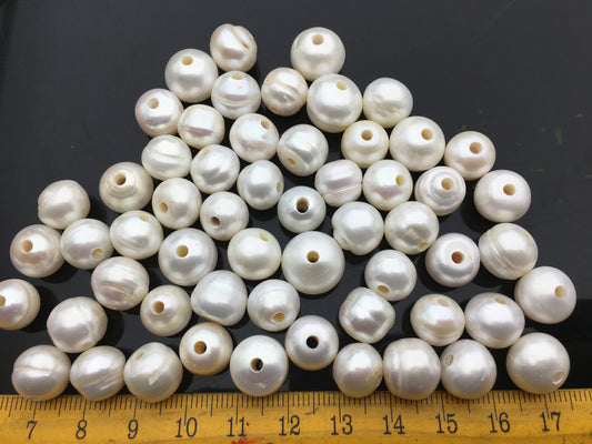 20pcs AA 11.5-12.3mm white Rondelle freshwater pearls,2.2mm large hole,SM11-2A-1