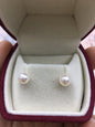 AAA 6.5-7mm round pearl stud earrings,cultured pearl beads,natural pearls,SE3-076