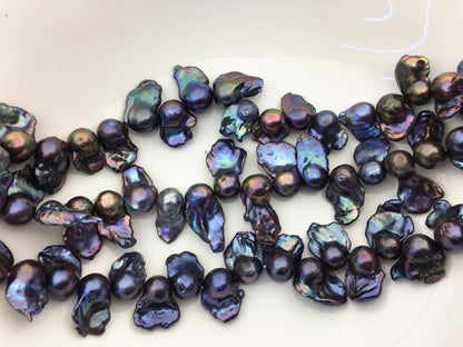 15.5'' AA 12-17mm black blue flame ball pearl,FL15-2A-5-46