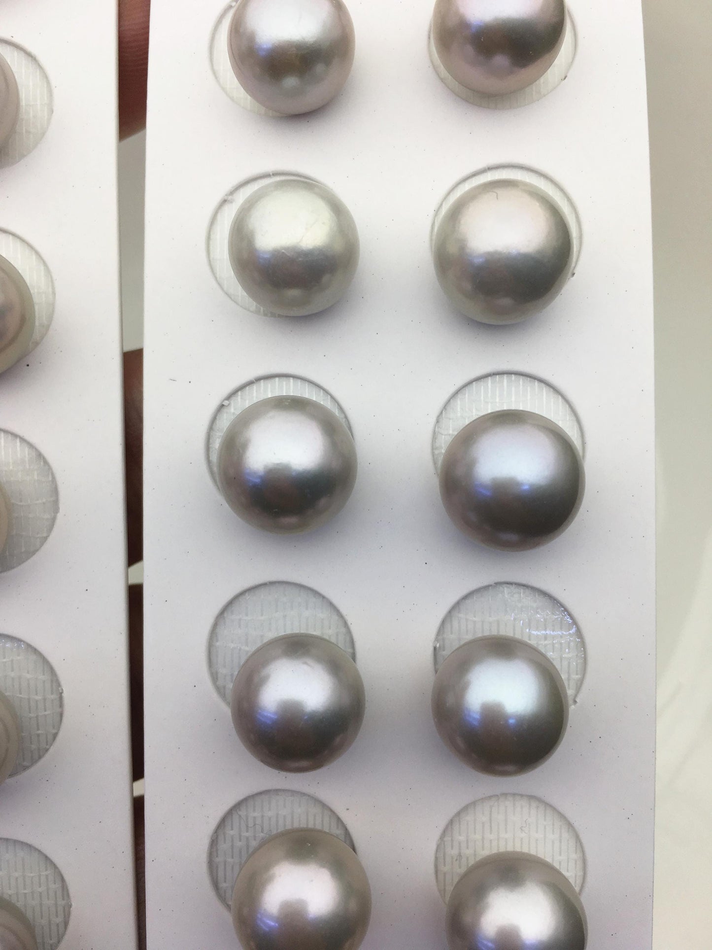 2 pairs AAA 12-13mm Gray Round edison freshwater pearl,half hole, RP12-3A-3