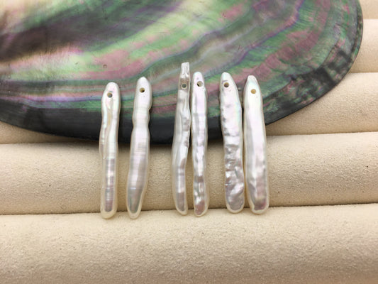 AAA 4-6x28-33mm White Toothpick pearls Pair,for make dangle earrings,baroque pearl,loose pearl beads,ZS-127-62-23