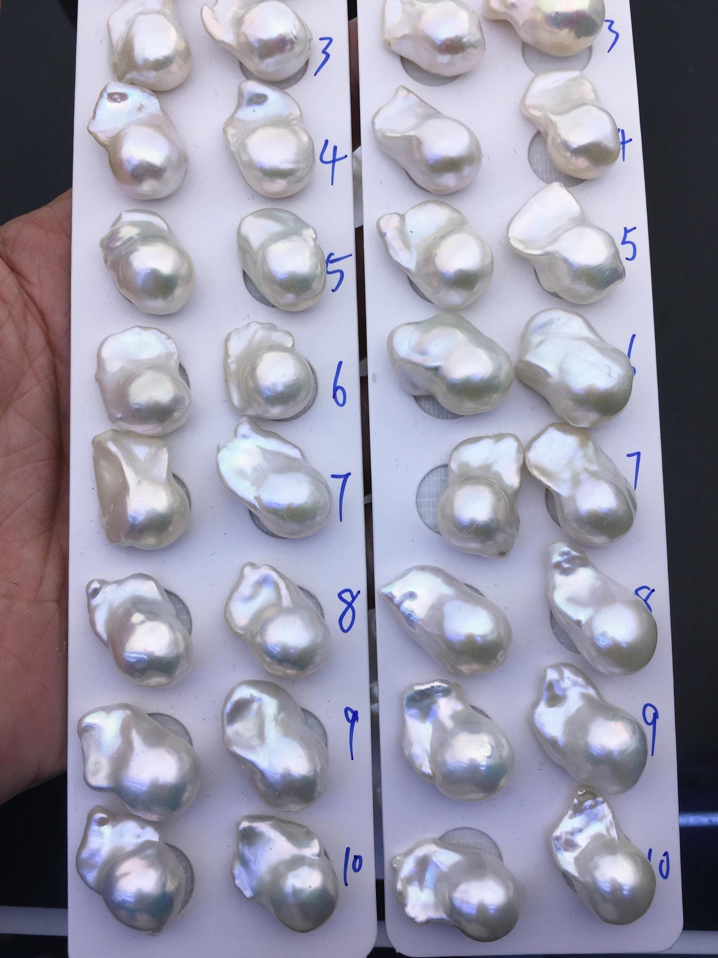 1 pair AAA 13-15x18-22mm White Flame ball Pearl Pairs-large Baroque freshwater pearl pairs,top half hole,FL15-3A-8-65