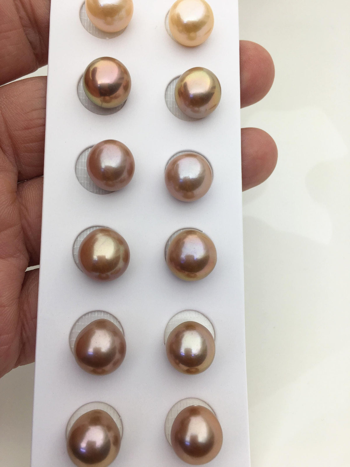 10 pairs AAA 11-12mm orange purple rice freshwater pearls,half hole,LR11-T12