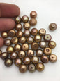 20pcs AAA 10-11mm Brown button round freshwater loose pearl,half drilled,BTN10-T4