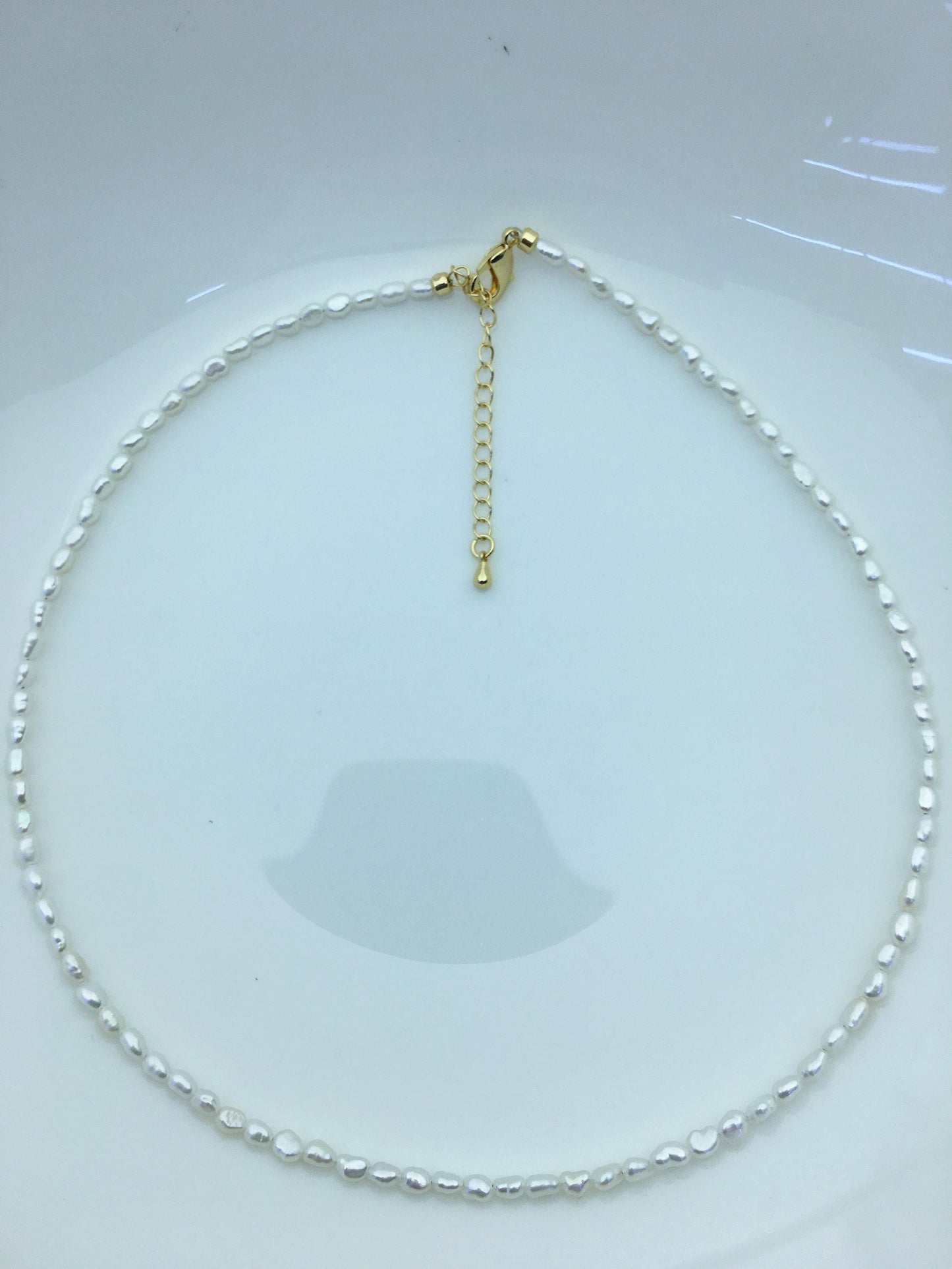 15.8''+2'' AAA 2.5-3mm tiny nugget freshwater Pearl necklace,Natural freshwater Pearl Necklace,NPN1-T52
