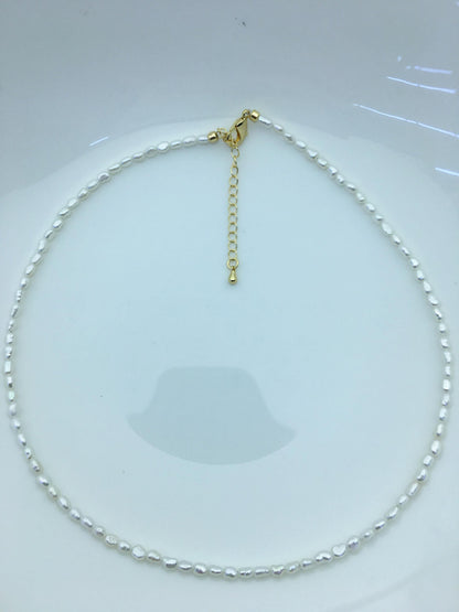 15.8''+2'' AAA 2.5-3mm tiny nugget freshwater Pearl necklace,Natural freshwater Pearl Necklace,NPN1-T52
