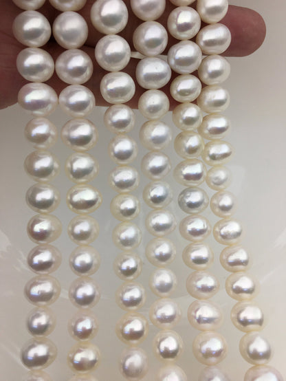 AA+ 9.4-10.2mm white potato freshwater pearls,CR10-2A-3