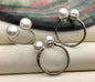 AAA white two Pearls Genuine Sterling silver ring,anniversary ring,wedding rings for women,sterling silver 925 open ring jewellery,R1-028