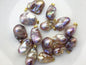 1pc AAA 12-17mm natural purple rainbow baroque pearl pendant necklace, gold plated S925 Sterling silver pendant,NC1-071