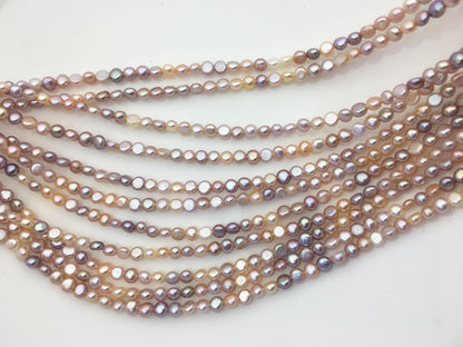 AAA 3-4mm Tiny pink purple mix color nugget freshwater pearls,irregular nugget freshwater pearl strand,LM3-3A-7
