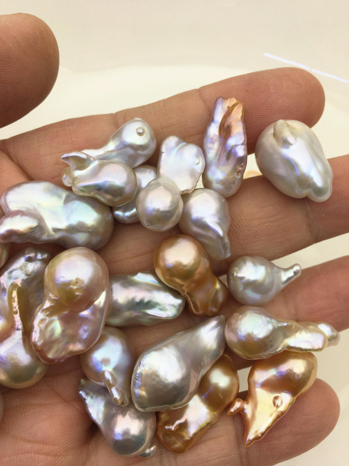 42pcs AAA 9-14mm Natural Color Flame ball Pearl - no hole,FL15-T4-35