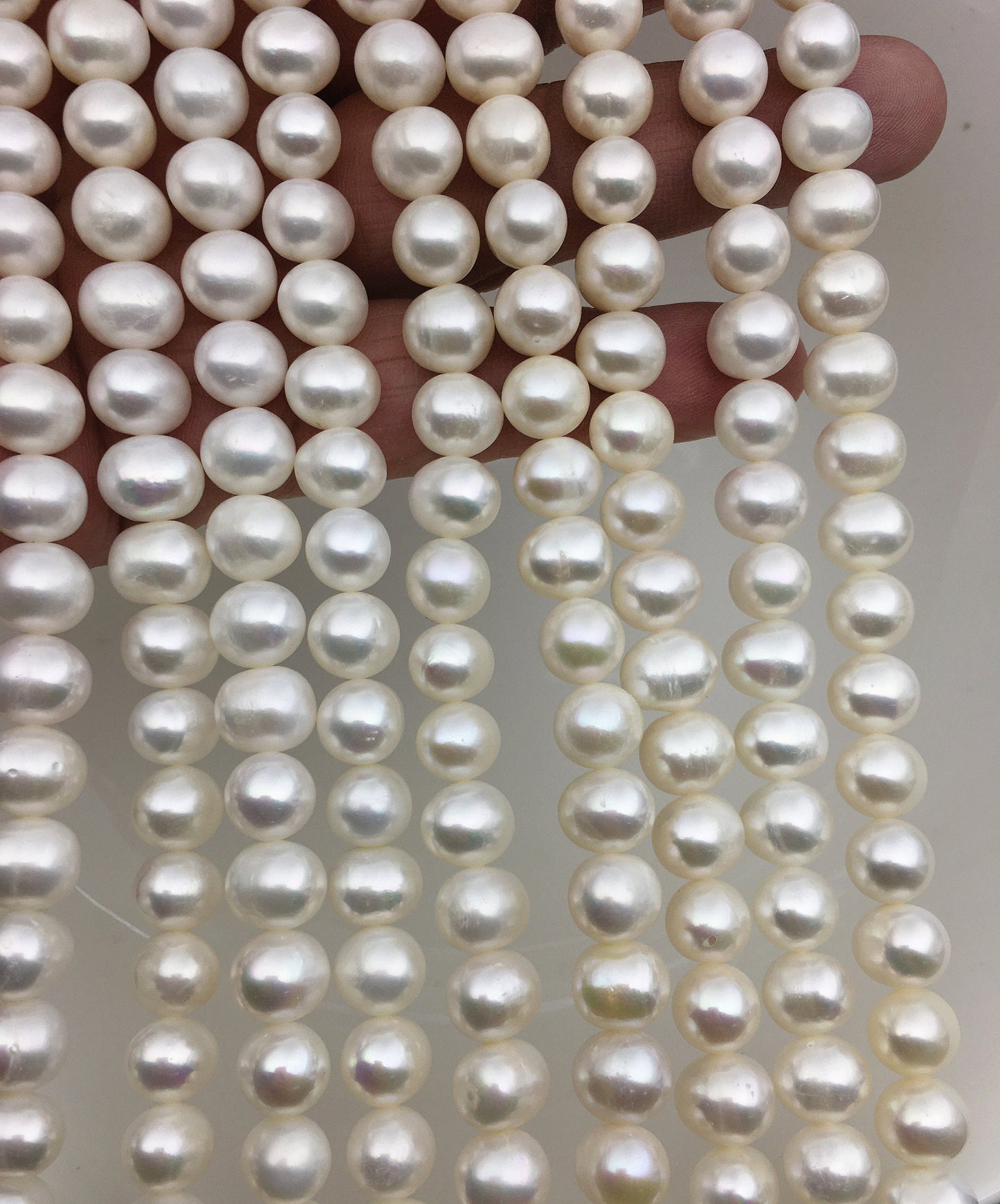AA 9-10mm white potato freshwater pearls,2mm 3mm big hole,pearl beads wholesale,large hole pearls,CR9-2A-4