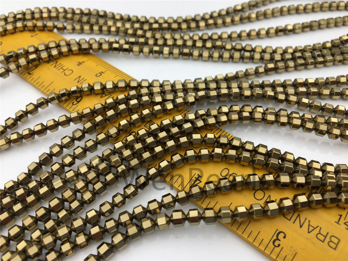 Hematite Brown,faceted hexagon beads,AAA, 102 beads,15.5 inches,G50-OTH4-002-3