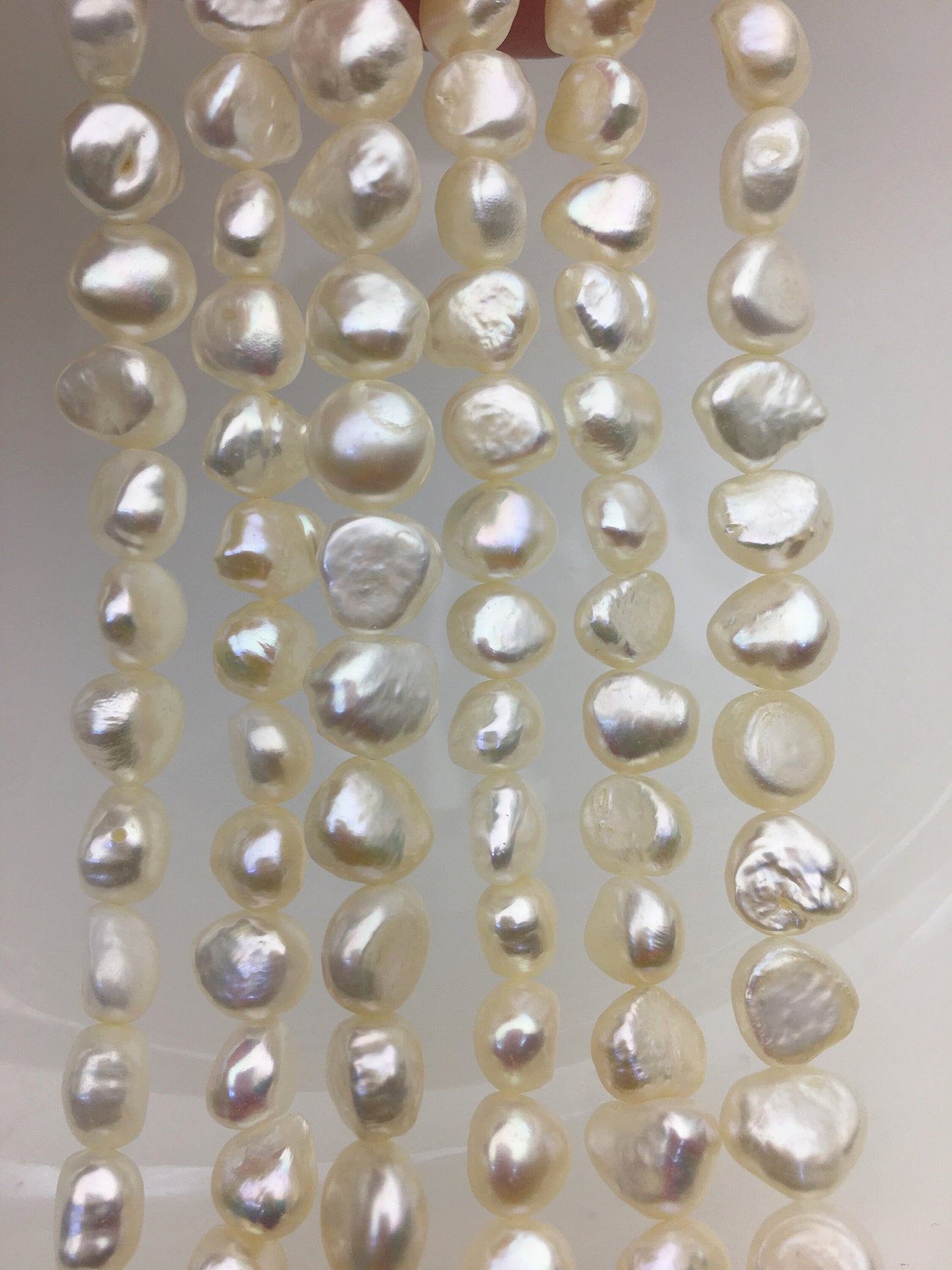 AA+ 7-8mm white nugget freshwater pearls,irregular nugget freshwater pearl strand,cheap price,pearl factory china,LM7-T6