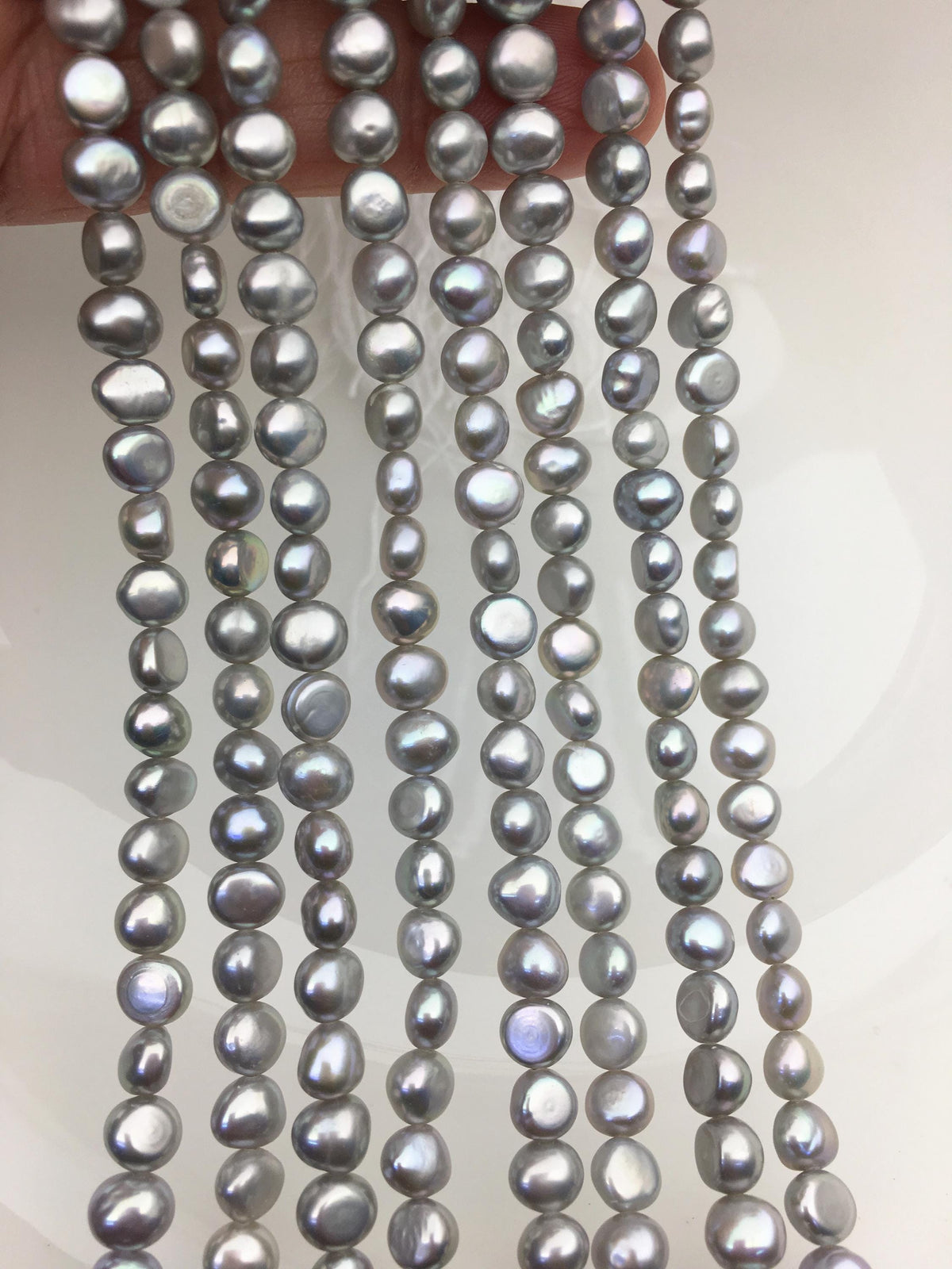 AAA 5.5-6.5*6-7mm gray nugget freshwater pearls,irregular nugget freshwater pearl strand,LM5-3A-13