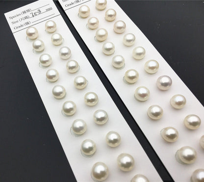 AAA 7.5-8mm/8-8.5mm white round freshwater pearls pair,for pearl earrings,for pearl ring,wedding,love,birthday,rp8-3ay-gj-1