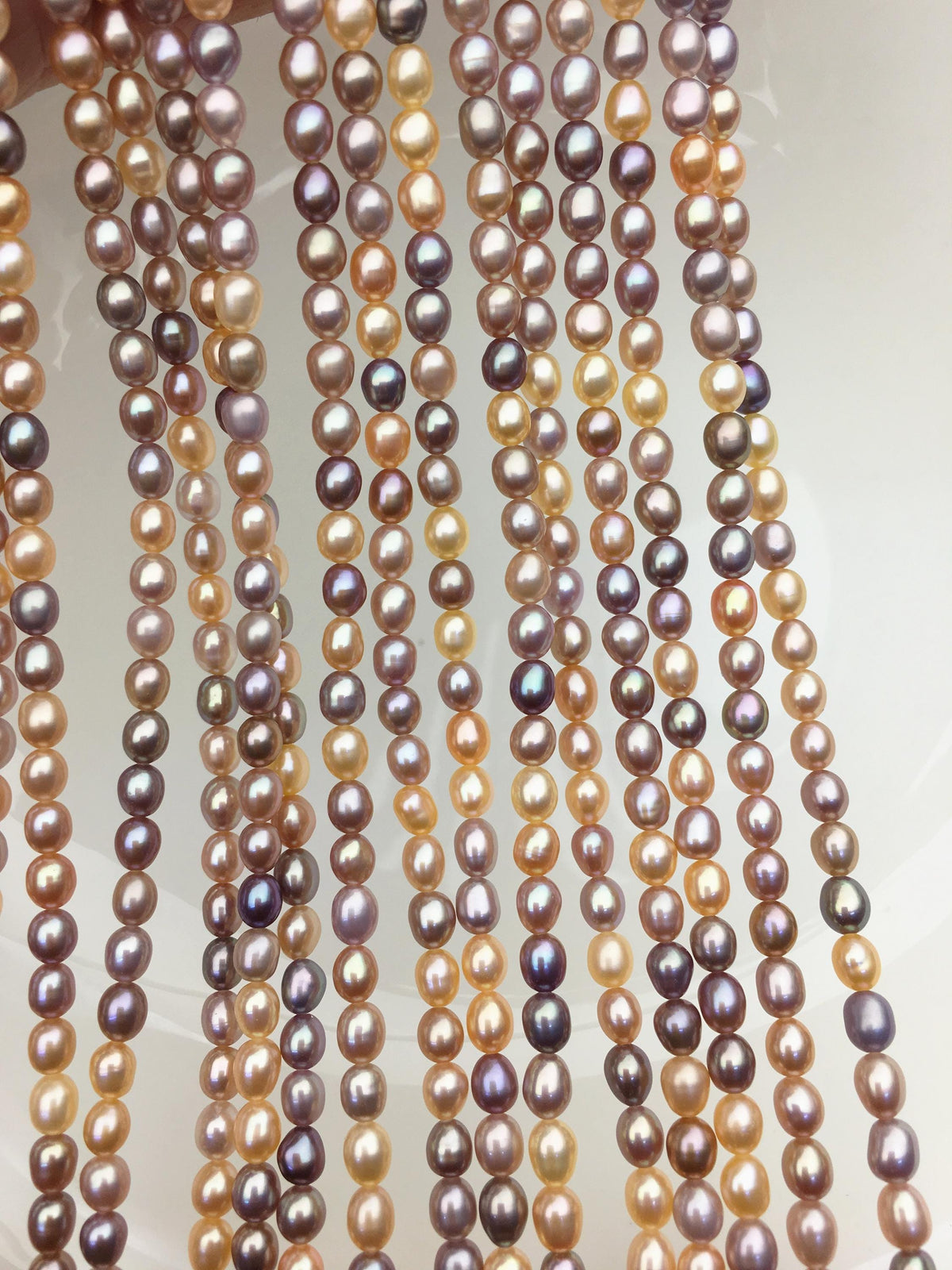 AAA 4-4.5mm pink peach purple rice freshwater pearls,LR4-3A-42