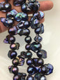 15.5'' AA+ 12-17mm black blue flame ball pearl,FL15-2A-5-50
