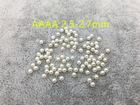 AAAA 2.5-2.7mm white round seed freshwater pearls,no hole,tiny pearl supply,good quality,through hole,RP2-4A-3