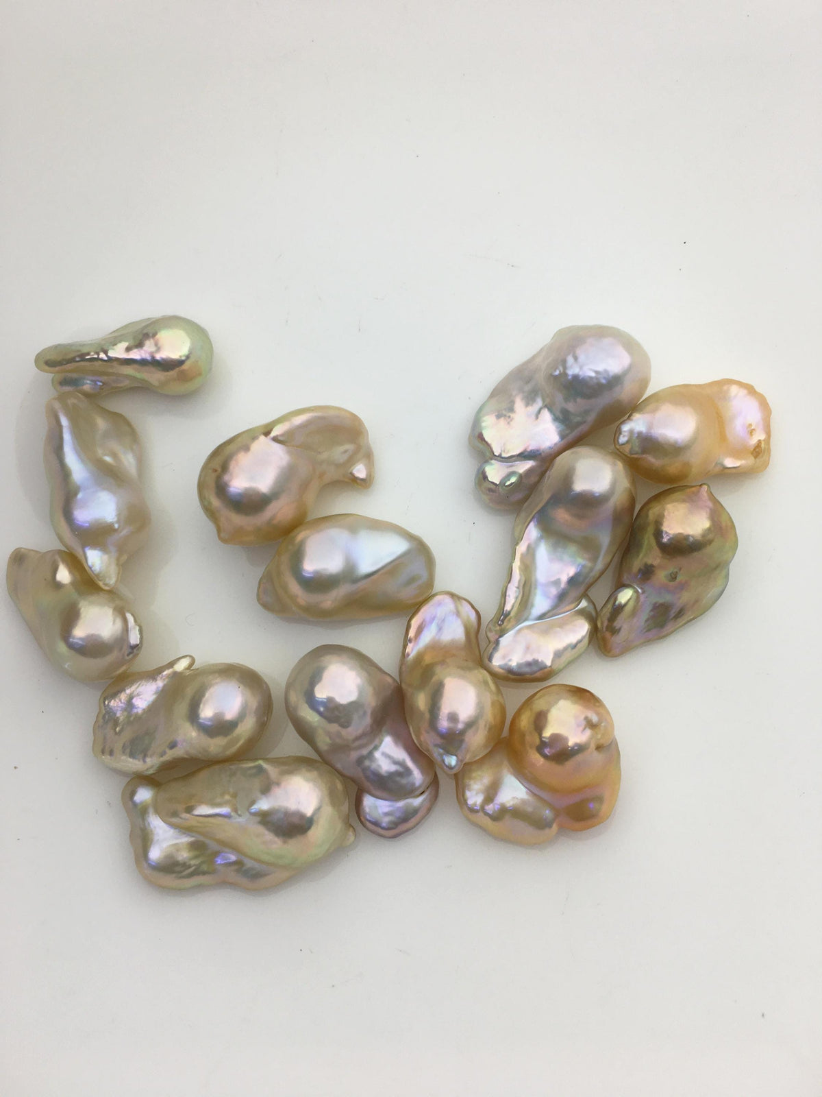 14pcs AAA 12-15mm Natural Color Flame ball Pearl - no hole,FL15-T4-43