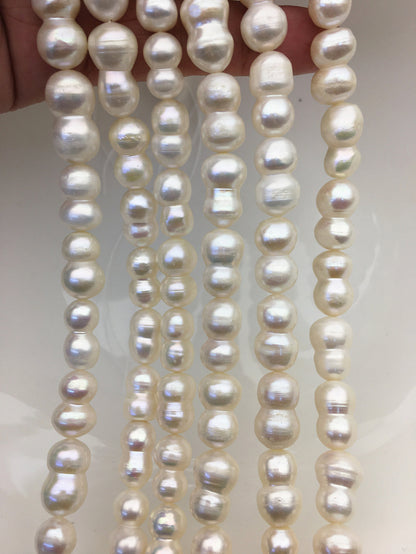 AA+ 8-10mm white Gourd baroque pearls, Baroque Gourd,DIY,high luster,ZS-114-9