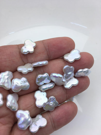 20pcs AAA 12-13mm white butterfly baroque no hole freshwater pearls,ZS-119-25