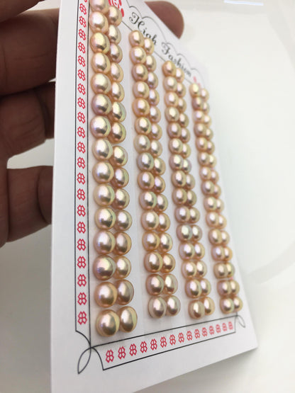 15 pairs AAA 5.5-6mm natural rainbow button round freshwater pearl,WHOLESALE,design for earrings,design for stud earrings,BTN5-T7