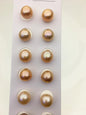 10 pairs AAA 11-12mm orange purple rice freshwater pearls,half hole,LR11-T12