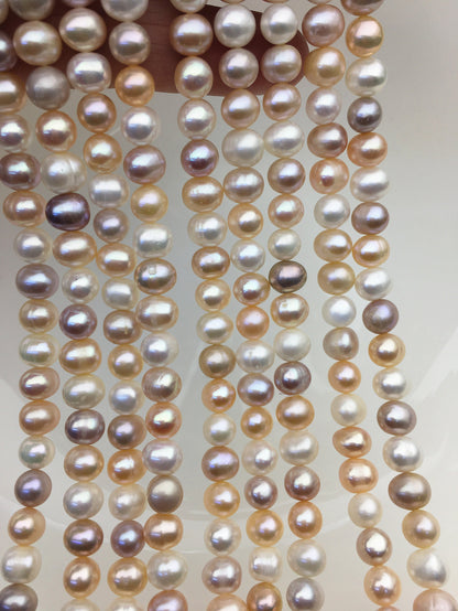 AA+ 6.3-7.2mm misc color potato freshwater pearls, loose pearls,beading supplies,CR7-2A-1