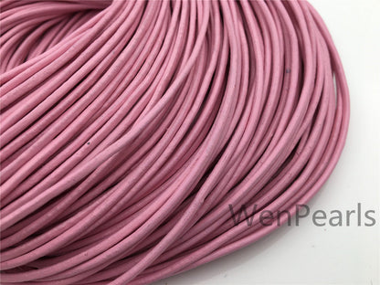 1.5mm,2mm Pink Leather Cord,1 yard,5 yards,10 yards,round leather cord,DIY leather cord,LC2-113