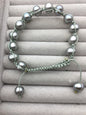 11mm big Gray pearl thread bracelet,adjust length,pearl bracelet, knotted freshwater pearl bracelet,Pearls Bracelet,B8-012