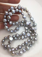 28'' AA+ 5-8mm gray nugget pearl Necklace,NPN1-T69