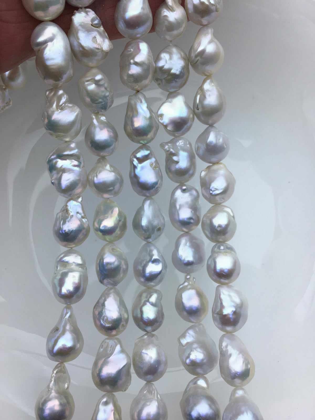 15.5'' AA+ 12-15mm White flame ball pearl,FL15-2A-5-13
