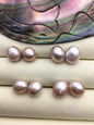2 pairs AAA 10mm Purple Nugget baroque loose pearl pairs for dangle earrings - 0.9mm top half hole - ZS-103-37-36