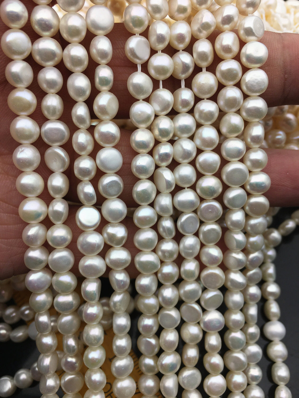 AAA 6mm white nugget freshwater pearls,3A baroque pearl,irregular nugget freshwater pearl strand,LM6-3A-8