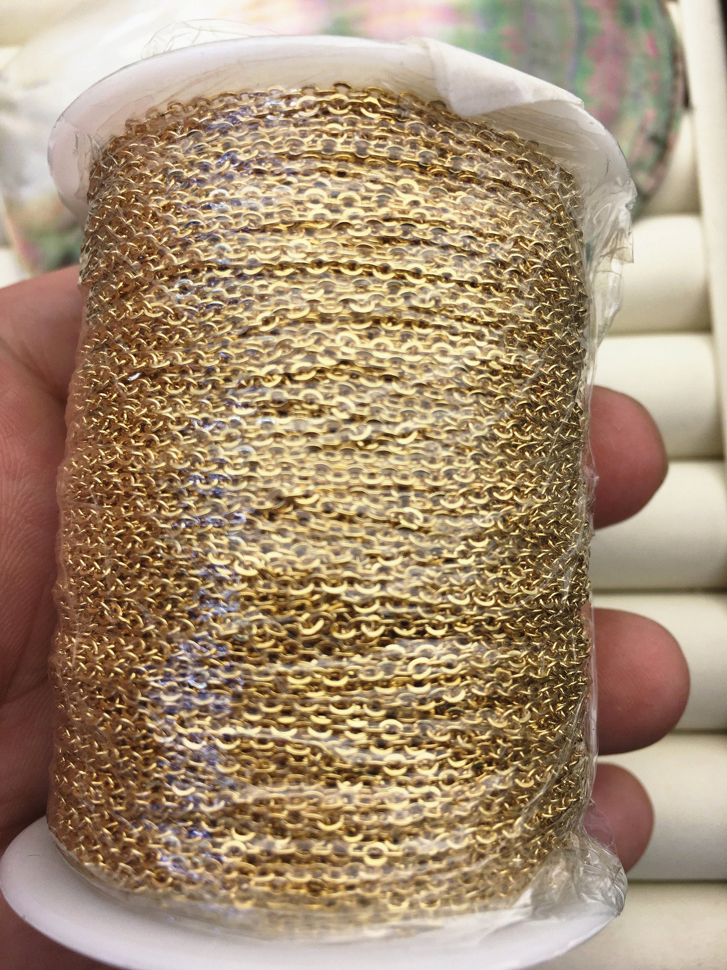 5meters 1.5mm O chain Yellow Gold Plated, AAL-T6